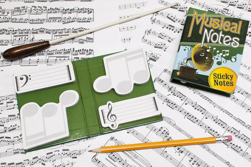 The Unemployed Philosophers Guild Musical Notes - Sheet Music Themed Booklet with Self-Sticky Individual Notes Inside,