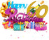 Liif Happy 60th Birthday 3D Greeting Pop Up Card, Funny Birthday Card for Women, Men, Celebration with Gold Glitter