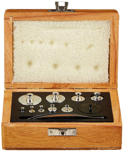 United Scientific AWB100 Wooden Analytical Weight Box - Set of 9 Weights
