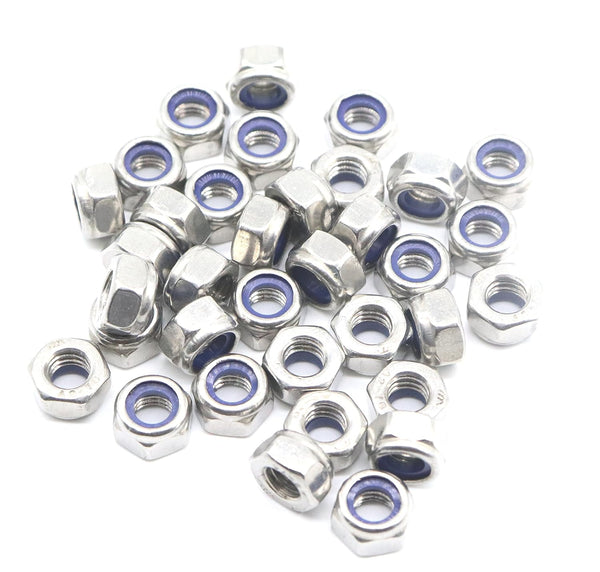BinifiMux 40Pcs M4 x 0.7mm Stainless Steel Self-Lock Nylon Inserted Locking Nuts for 3D Printer & Furniture