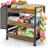 Aquzee Snack Organizer Rack for Countertop, 3 Tier Wooden Candy Display Shelf,