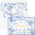 Crisky 50 Pack Blue Floral Thank You Cards Gold Foil Greeting Notes