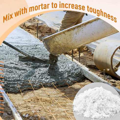 Frienda 8.8 Lb 1/4" Chopped Fiberglass Fibers Strands, E-Glass for Cement Mortar Concrete Reinforcement