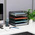 Mind Reader Stackable Paper Tray, Metal Mesh Desktop Organizer, File Storage for Office, 4 Pcs, Black