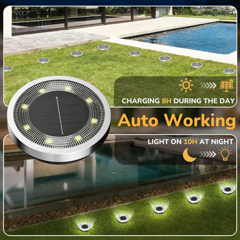 Lights,16 Pack INCX Solar Ground Solar Lights Outdoor Waterproof, Solar Garden Lights Landscape Lighting for Patio