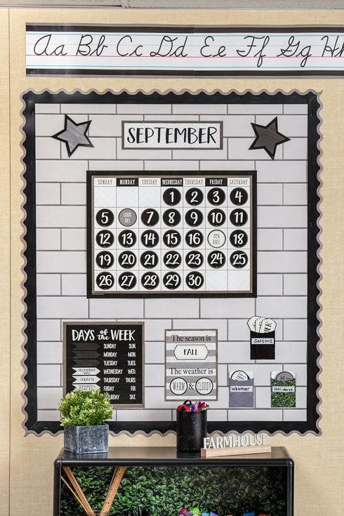 Teacher Created Resources Modern Farmhouse Calendar Bulletin Board for Classroom Organization