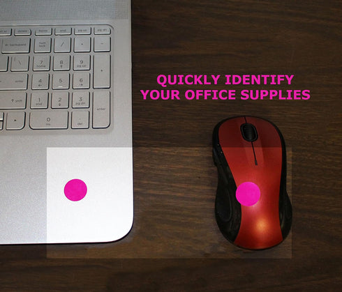 ChromaLabel 0.75 Inch Round Label Removable Color Code Dot Stickers, 1000 Labels per Roll, Fluorescent Pink