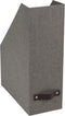 Bigso Box of Sweden Estelle Canvas Fiberboard Magazine Storage Box, Gray, 12.6" x 4.5" x 9.8"