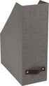Bigso Box of Sweden Estelle Canvas Fiberboard Magazine Storage Box, Gray, 12.6" x 4.5" x 9.8"