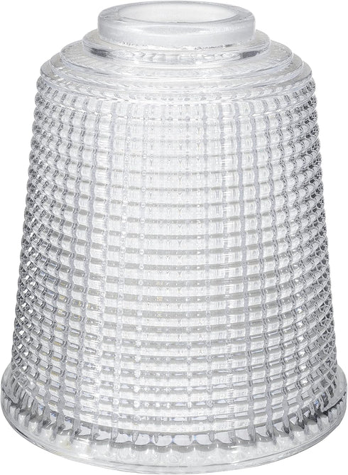 Aspen Creative 23526-60-1, Clear w/Grid Pattern Glass Shade for Lighting Fixture, Pendant, Vanity, Wall