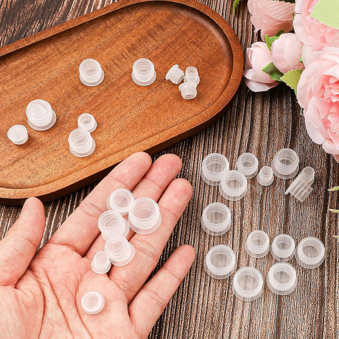 Asofelk 30Pcs 6 6/7/9/10/11/12 MM Clear Plastic Bottle Stoppers Salt and Pepper Stoppers Plugs, Salt and Pepper Shaker
