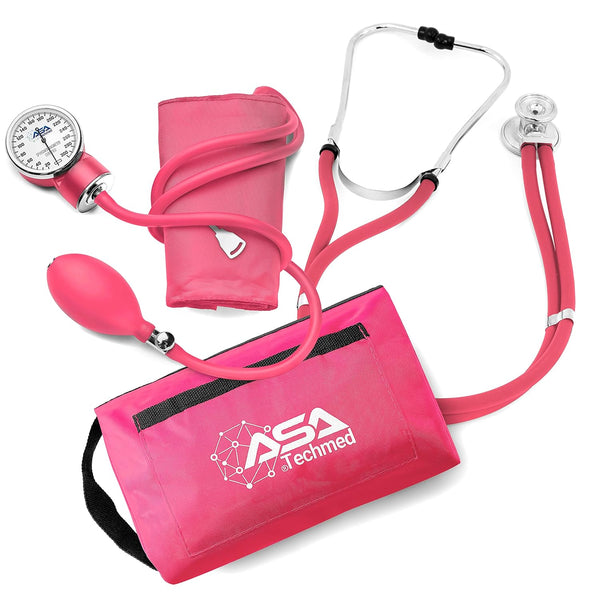 ASA TECHMED Dual Head Sprague Stethoscope and Sphygmomanometer Manual Blood Pressure Cuff