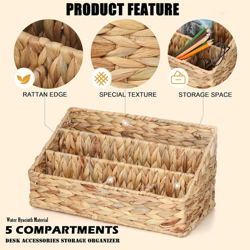 Desk Organizers and Accessories, Mail Sorter Organizers, Bills Organizers, Water Hyacinth Storage