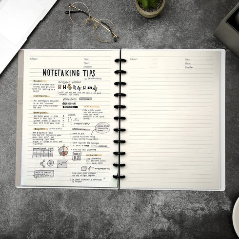 Yoment Discbound Notebook, Refillable 5 Subject Notebook, 9in x 12in, Customizable Spiral Journal for Work School