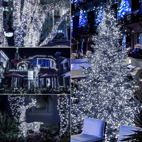Battery Operated Christmas Lights, 33Ft 100 LED Cool White String Lights with Auto Timer, 8 Modes & Remote Control,