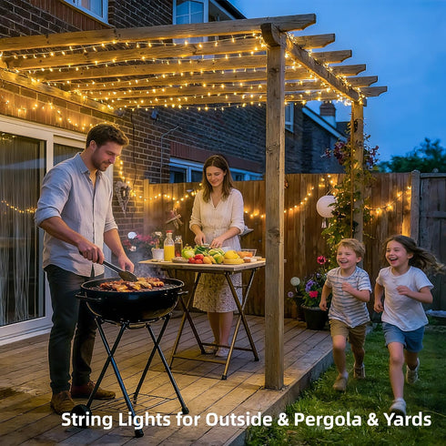 168FT 600 JMEXSUSS LED Christmas Lights Outdoor Waterproof Clear Wire Indoor String Lights for Outside Warm White