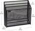 Mind Reader Vertical File Storage - Desktop Organizer, Metal Mesh, 12.5" L x 3.75" W x 11.5" H, Black