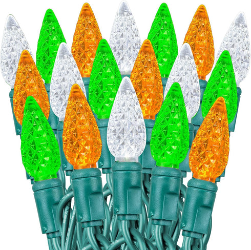 70 Light 24Ft St. Patricks Day Lights Commercial String Lights C6 LED