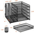 Marbrasse Desk Organizer with File Holder, 5-Tier Paper Tray Organizer with Drawer and 2 Pen Holders for Office Supplies