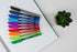 Schneider Vizz M (Medium) Ballpoint Pen, 1.0 mm, Transparent Barrel, Assorted Ink Colors, Pack of 10 Pens