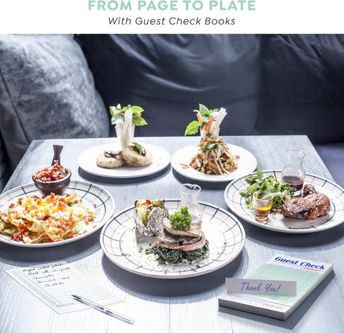 20 Pack 50 Alitte Guest Check Books for Servers Order Book Restaurant Server Notepads with Serial Numbers, Menu Labels