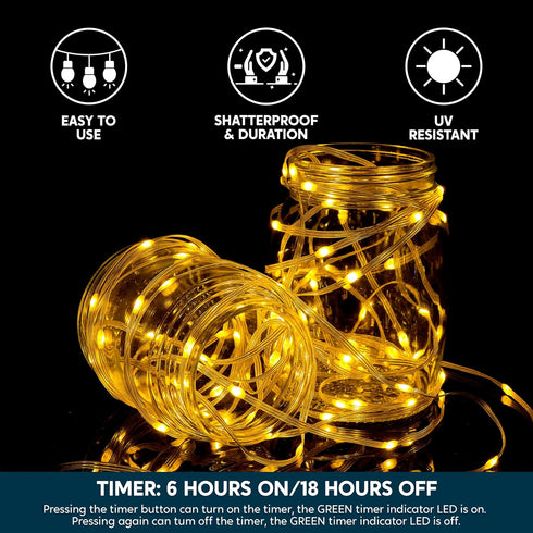 1200 Outdoor,394 8 Joiedomi LED Christmas Lights FT Warm White Christmas Tree Lights with Modes Timer, PVC Clear Wire