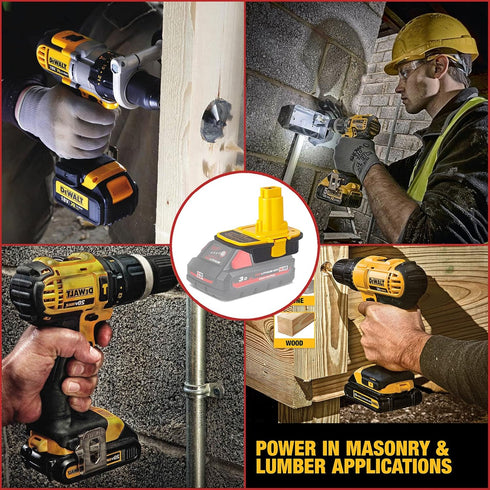 DM18D Converter for DeWalt 18v to 20v Battery Adapter, for Milwaukee M18 Batteries, Upgraded Version with USB
