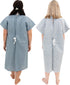 Careoutfit 2 Pack - Hospital Gown with Back Tie, Blue and White, One Size Fits All