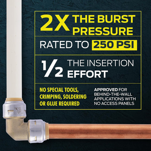 1 1 Inch UR24737 SharkBite Max x Push-to-Connect Slip Ball Valve, Brass Plumbing Fitting, Copper, CPVC