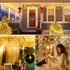 23FT 200 YOUNGAR Icicle Lights Outdoor, Connectable Icicle Christmas Lights,Warm White Plug in Curtain String Lights