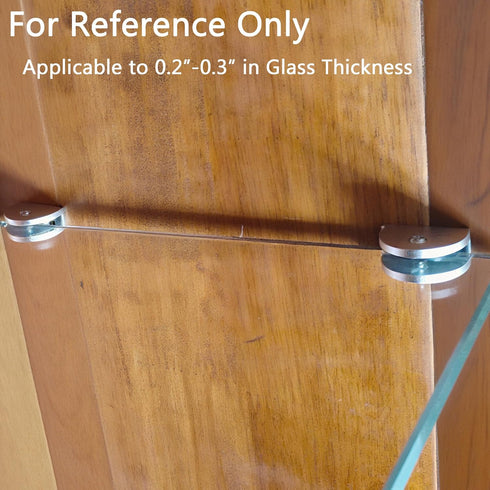 Lician 0.2 0.3 Inch 8Pcs Glass Shelf Clamp Holder Bracket for Kitchen, Bookshelf & Cupboard, Table, No Drill on Glass
