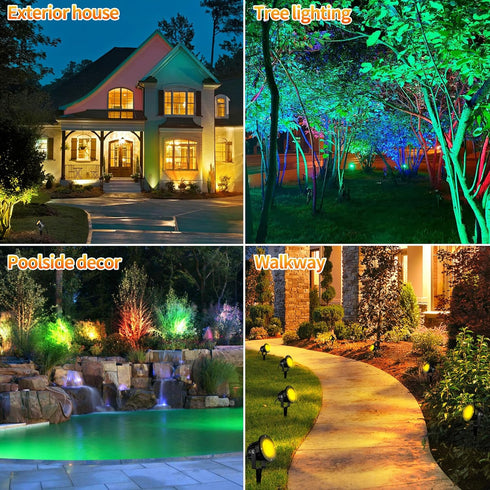 Lights,8W Control,2-in 1 85-265V (1 OurLeeme Lawn Flood Light Stake, RGB Spot Outdoor LED Flood Light Waterproof Garden