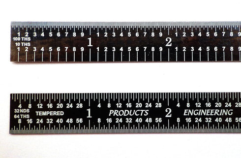 12 Inch 5R Flexible Black Chrome, High Contrast Machinist Ruler with Markings 1/10 Inch, 1/100 Inch, 1/32 Inch and 1/64 Inch ( ne k)