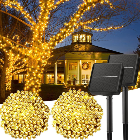 Solar String Lights Outdoor, 2 Pack Total 80FT 200 LED Solar Powered