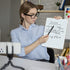 SCRIBBLEDO 9" x 12" Dry Erase Graph Whiteboard, Double Sided for Home, School, Classroom, Kids, Students