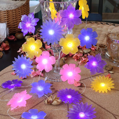 8.5ft 20LED Flower Lights Cute Fairy String Lights Floral Room Decor Night Lights USB Plug in or Battery Power String