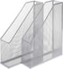 MyGift Silver Wire Mesh Document Holder, Set of 2, Wall Mounted or Desktop Magazine and File Rack