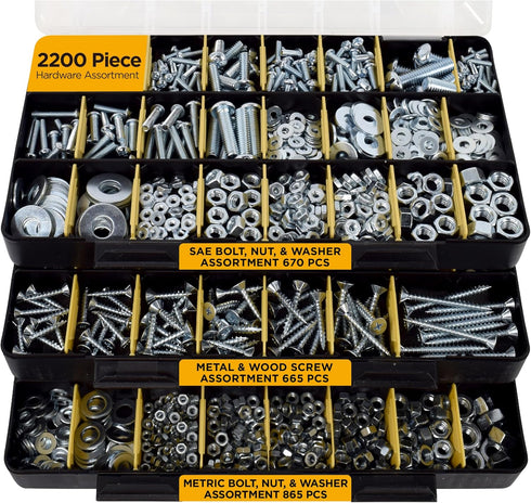 Jackson Palmer 2201 Piece Hardware Assortment Kit, Screws, Nuts, Bolts & Washers