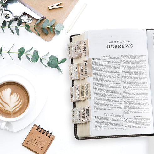 Mr. Pen Bible Tabs for Catholic or Other Bibles, 75 Laminated Tabs for Journaling, Old and New Testament, Bible Tabs