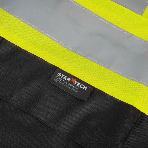 Pioneer Safety Vest for Men, Hi Vis Reflective Solid Neon, 8 Pockets, Zipper, Adjustable for Construction, Traffic,