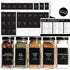 Black Spice Labels for Jars, 148 Preprinted Organizing Stickers for Spices Storage Glass Bottles, Kitchen Pantry