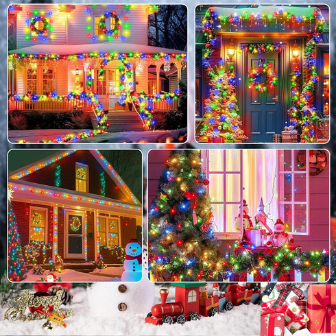 4-Pack 400 156Ft 8 SyouHome Solar String Lights, LED Extra-Long Solar Christmas Lights Outdoor Waterproof, Modes