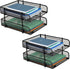Mind Reader Paper Tray, Set of 2, Stackable Desk Organizer, Storage, Office, Metal Mesh, Black