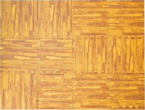 Pack (12 12 VViViD Interlocking EVA Foam Floor Mat Tile Tiles, sq ft) Light Wood, Non-Slip, Sound Dampening