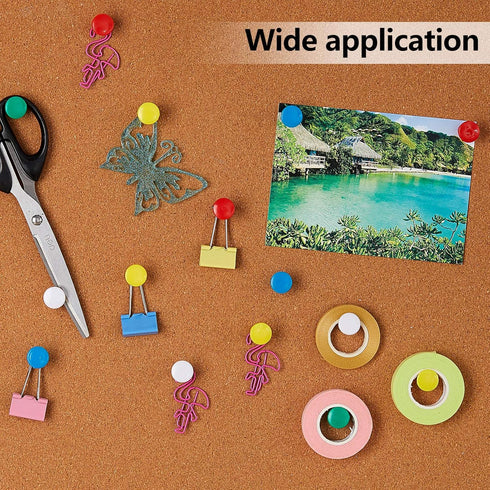 Outus 100 Pcs Giant Push Pins, 1 Inch Jumbo Thumb Tacks for Cork Board, Map, Posters (Red, Yellow, Blue, Green, White)