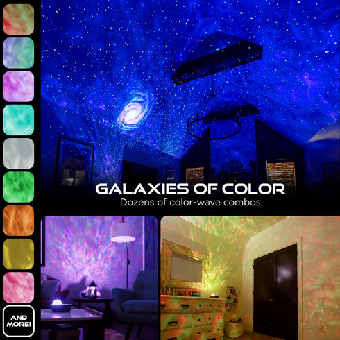 (65277) Enbrighten Galaxy Star Projector Multi-Color Aurora Nebula Space Lamp with Sleep Sounds and White Noise USB