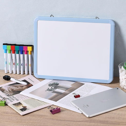 Mr. Pen Dry Erase Board, 12.5" x 9.5", with 8 Dry Erase Markers and 2 Board Magnets, Small White Board