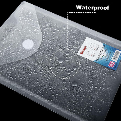 CYEAH 48 Pack Plastic Envelopes, 7 X 10" Clear Reusable Waterproof File Folders with Snap Button for School, Office