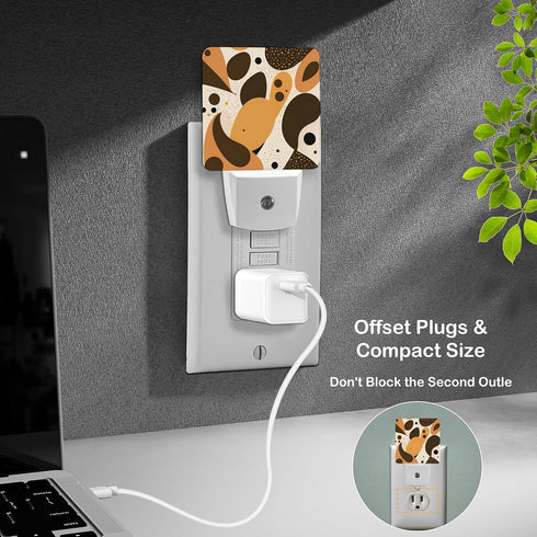 Jahiona White,0.5W LED Night Light Lamp with Smart Sensor Dusk to Dawn Sensor,Drops-Like Shapes Spots Pattern Night