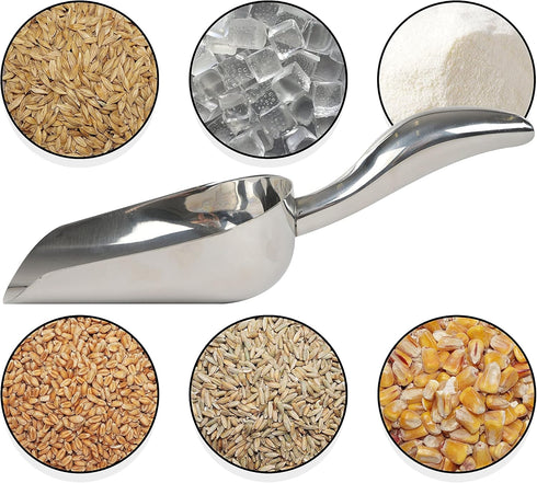 LEMONSODA Stainless Steel Utility Ice Scoop - 16 Ounces, Rustproof Metal for Bar, Ice, Flour, Coffee, Containers